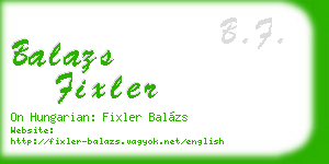 balazs fixler business card